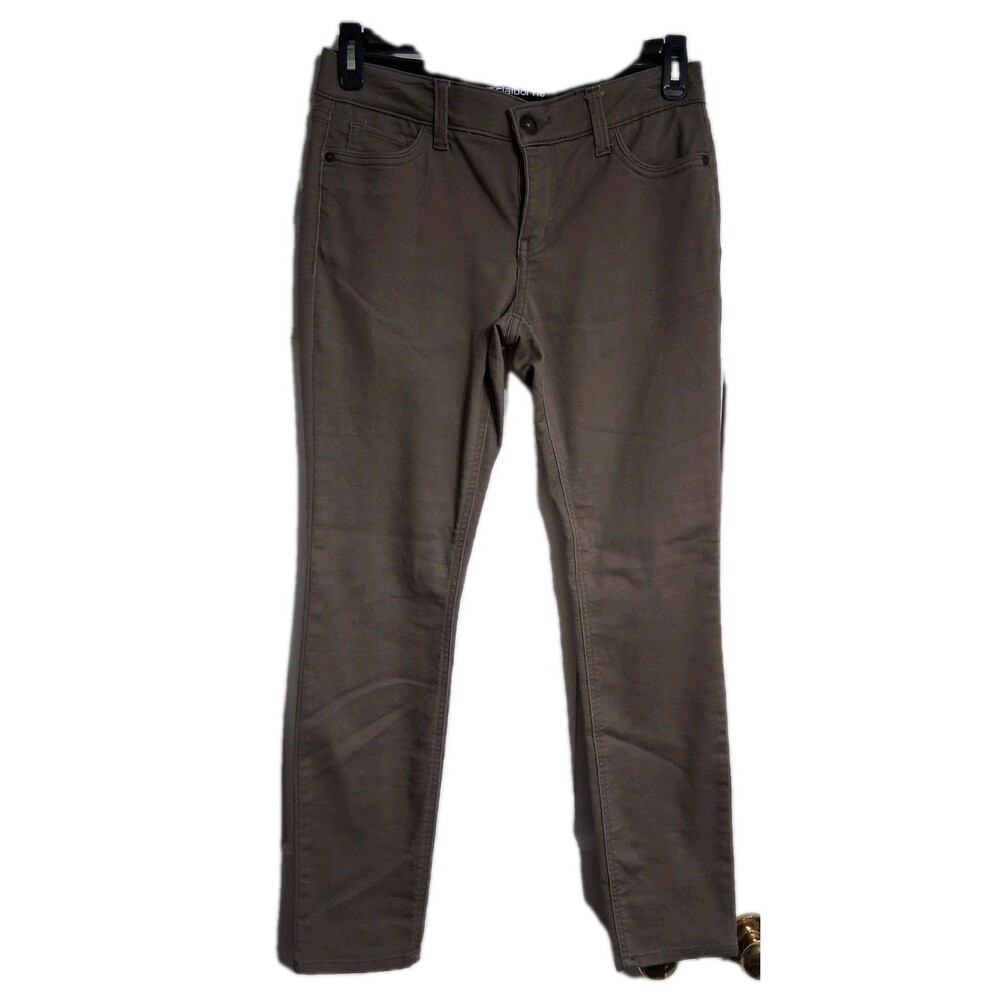 Women's Liz Claiborne Taupe Skinny Pants Jeans Size 4 Stretch Waist